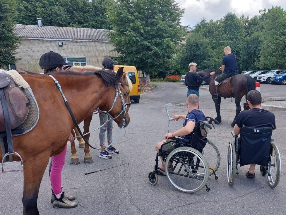 Les chevaux sont amenés à l'hôpital de Vinnytsia, où MSF gère un projet de réhabilitation des blessés de guerre. © MSF