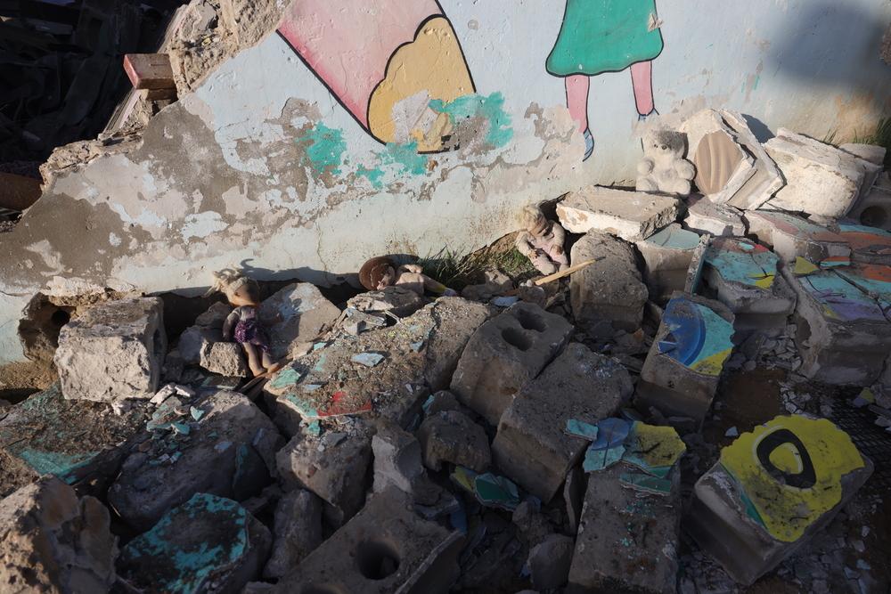 Images des décombres de l'hôpital Nasser dans la bande de Gaza. Novembre, 2023 © MSF