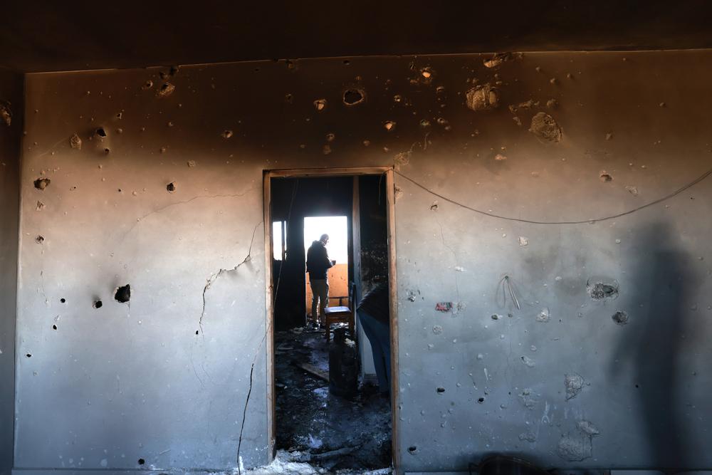 Attaque dans le refuge de MSF à Al Mawasi, Khan Younis.  21 février, 2024 © Mohammed Abed