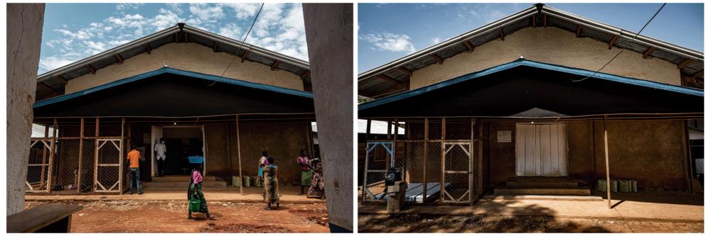 Vue de la pédiatrie et de l'unité de thérapie nutritionnelle intensive qui se sont vidées après que les patients et le personnel médical aient fui l'hôpital, suite à une attaque armée à quelques kilomètres des environs de l'hôpital de référence, dans la province de l'Ituri, RDC. © MSF/MICHEL LUNANGA