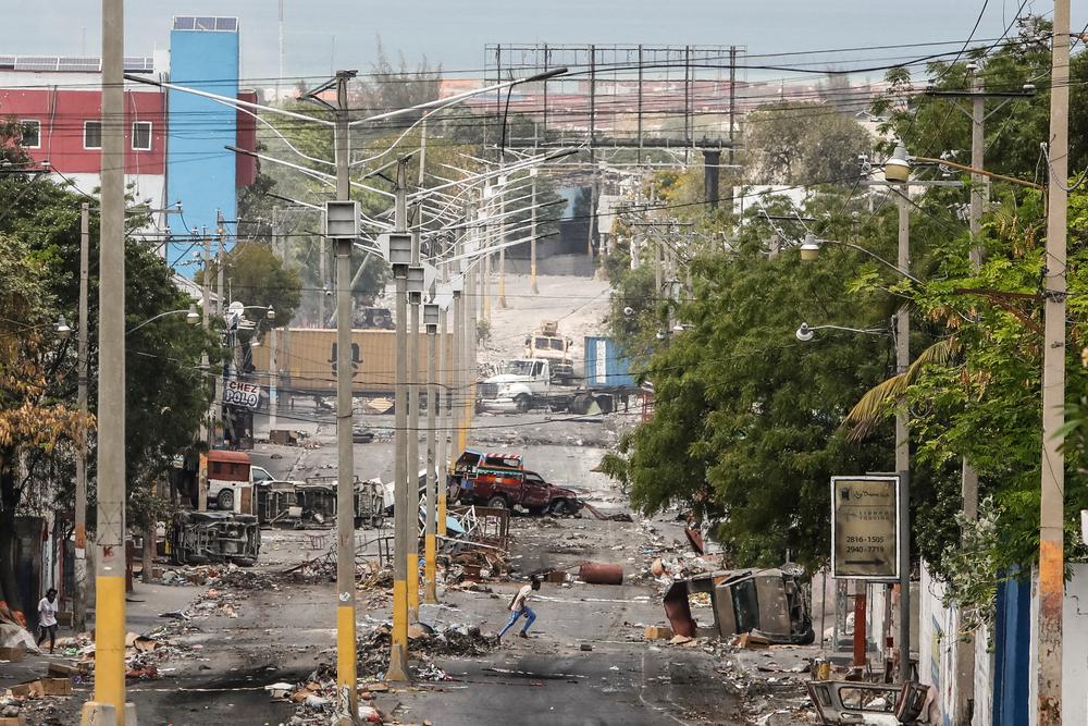 Vue de la zone de Delmas 18, après des combats entre des groupes armés et les forces de police. port-au-Prince, Haïti, le 16 mars, 2024 © Corentin Fohlen