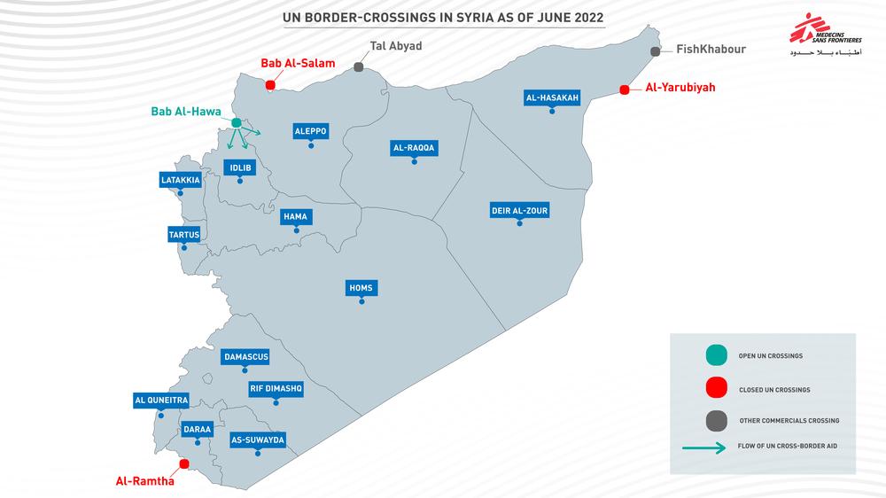 Un passage de frontière en Syrie en juin 2022.