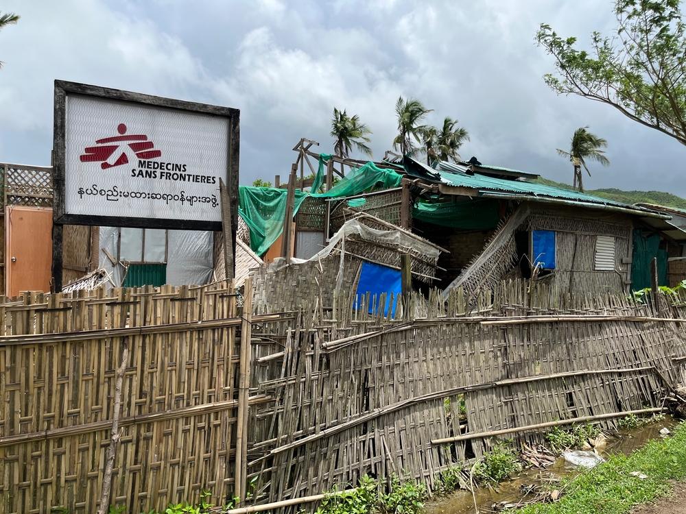 MSF clinic in Kein Nyin Pyin Pauktaw camp, Rakhine State, more than a month after Cyclone Mocha. 