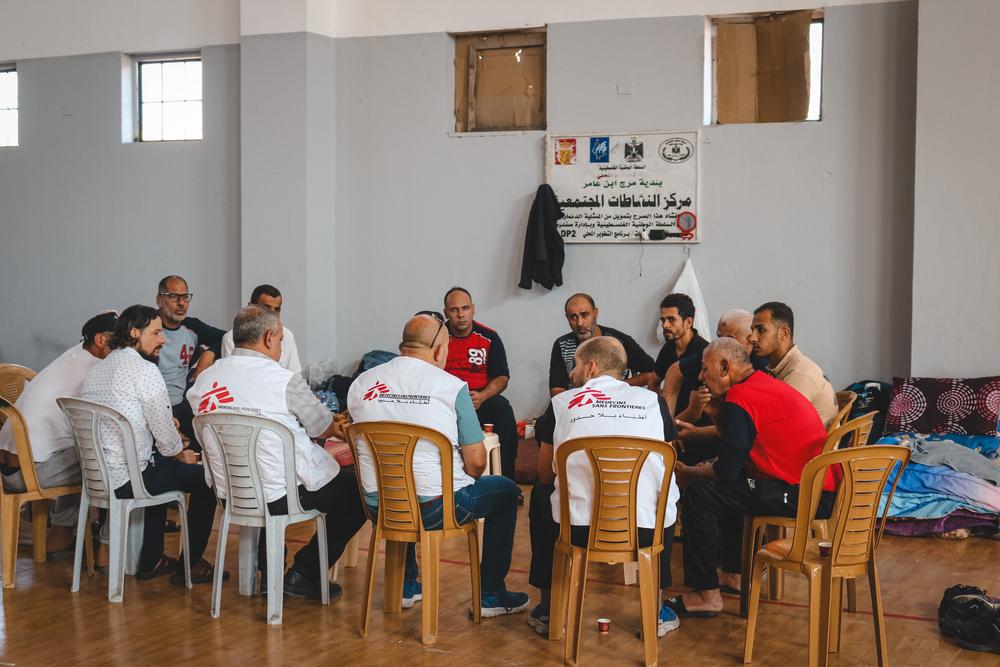 MSF teams are supporting displaced Gazans in the West Bank through donations and mental health support in displacement centres where they are sheltering. 