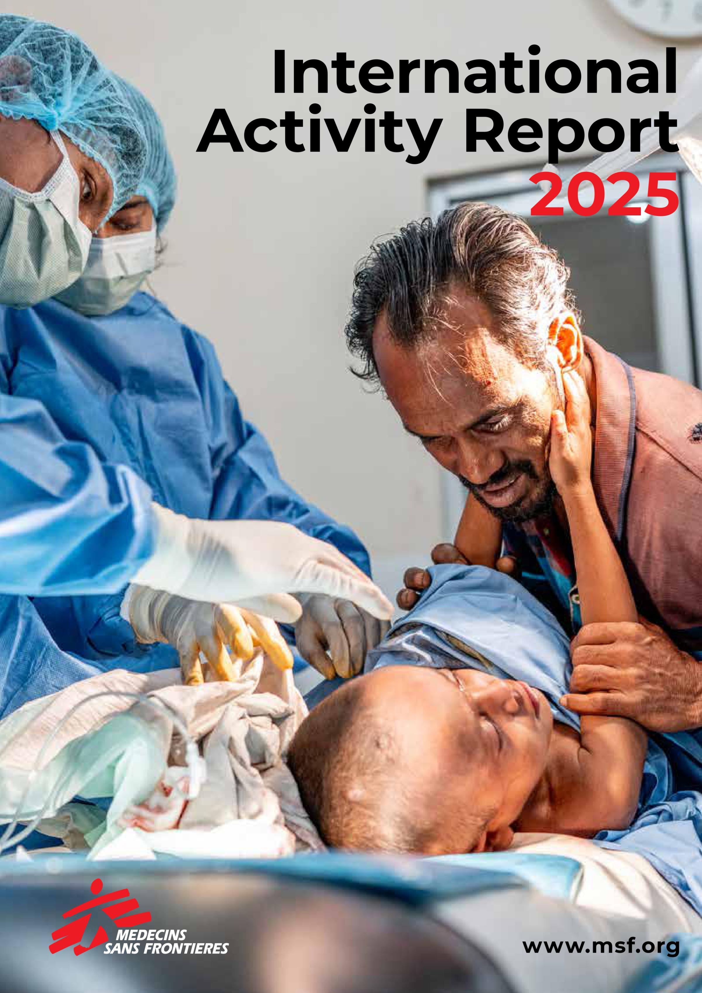 Page de couverture du Rapport d'Activités International 2025 © MSF